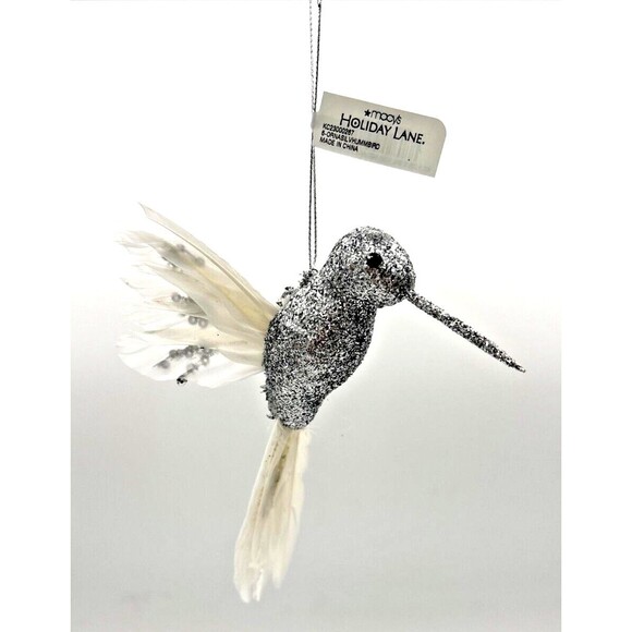 Holiday Lane Shine‎ Bright Feathered Glitter Hummingbird Christmas Ornament NWT - Picture 2 of 14